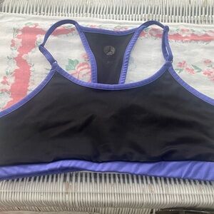 Source Unknown Black and Purple Sports Bra